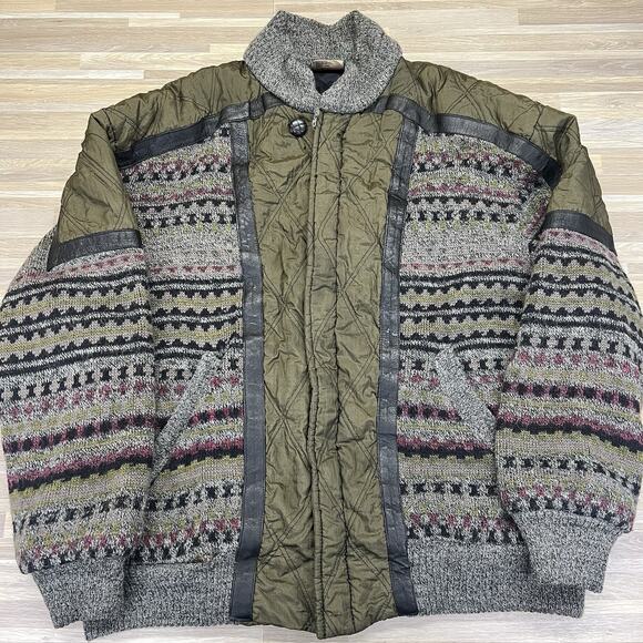 Vintage Angelo Litrico XL 56/58 Men’s Coat Bomber Jacket Wool Knit - A129 - Picture 1 of 6